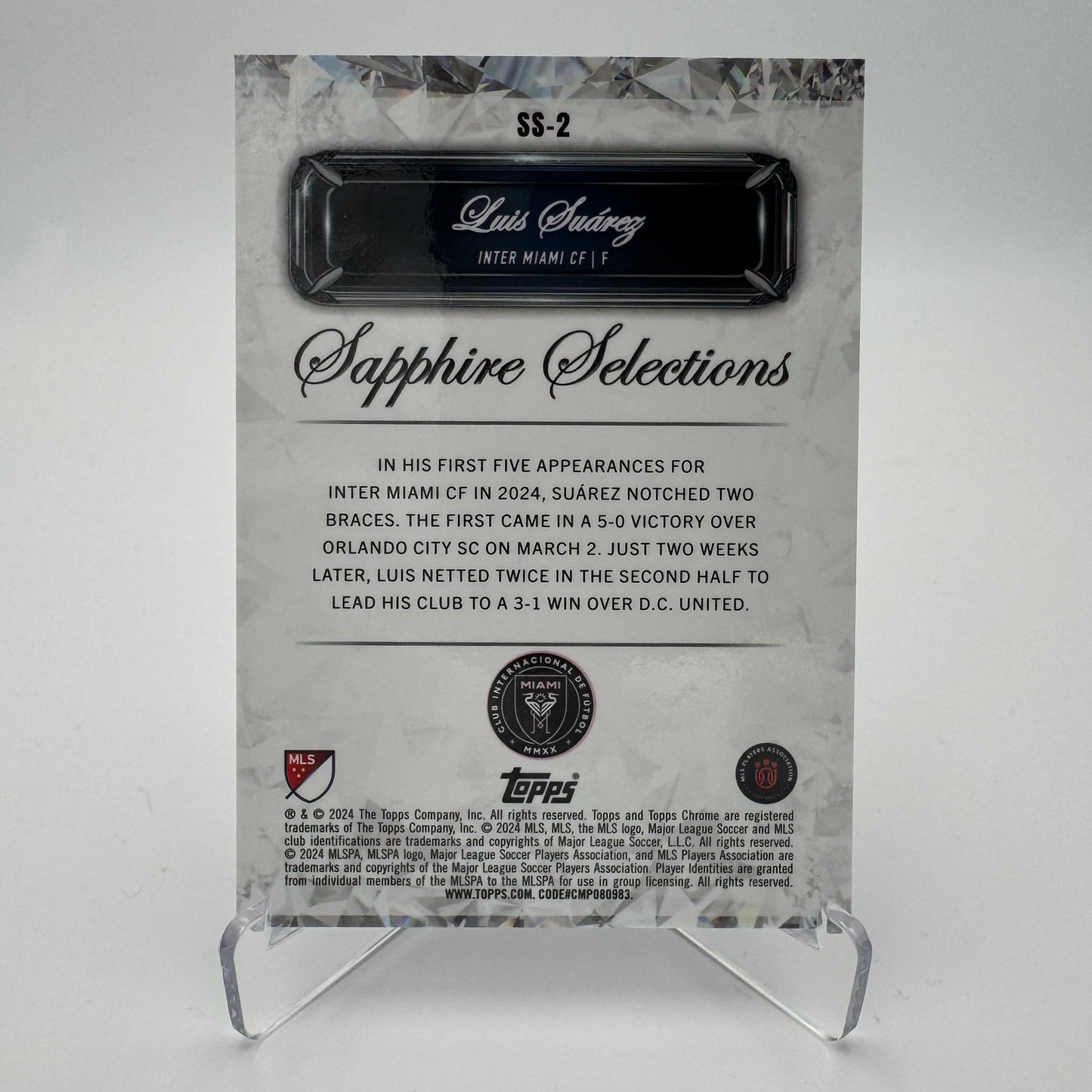 Luis Suarez - Inter Miami - Topps Chrome Sapphire MLS 2024 - Sapphire Selections (Case Hit) 06/10