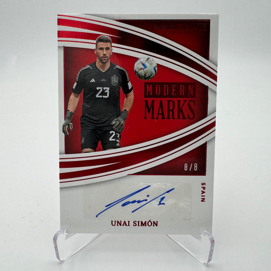 Unai Simon - Spain - Panini Immaculate 22/23 - Auto 8/8