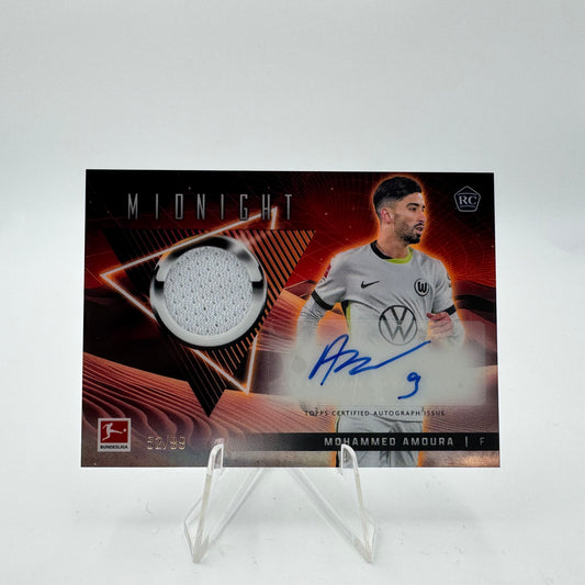 Mohammed Amoura RC - VFL Wolfsburg - Topps Midnight Bundesliga 24-25 - Autograph/Relic 52/99