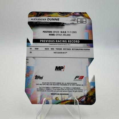 Alexander Dunne - MP Motorsport - Topps Finest F1 2024 - Die Cut 33/40
