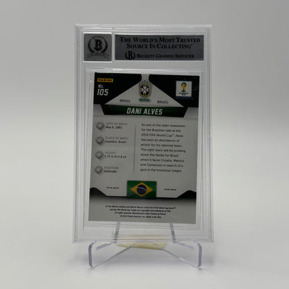 Dani Alves - Brazil - Panini Prizm World Cup Brasil - Authentic Auto - Beckett 10
