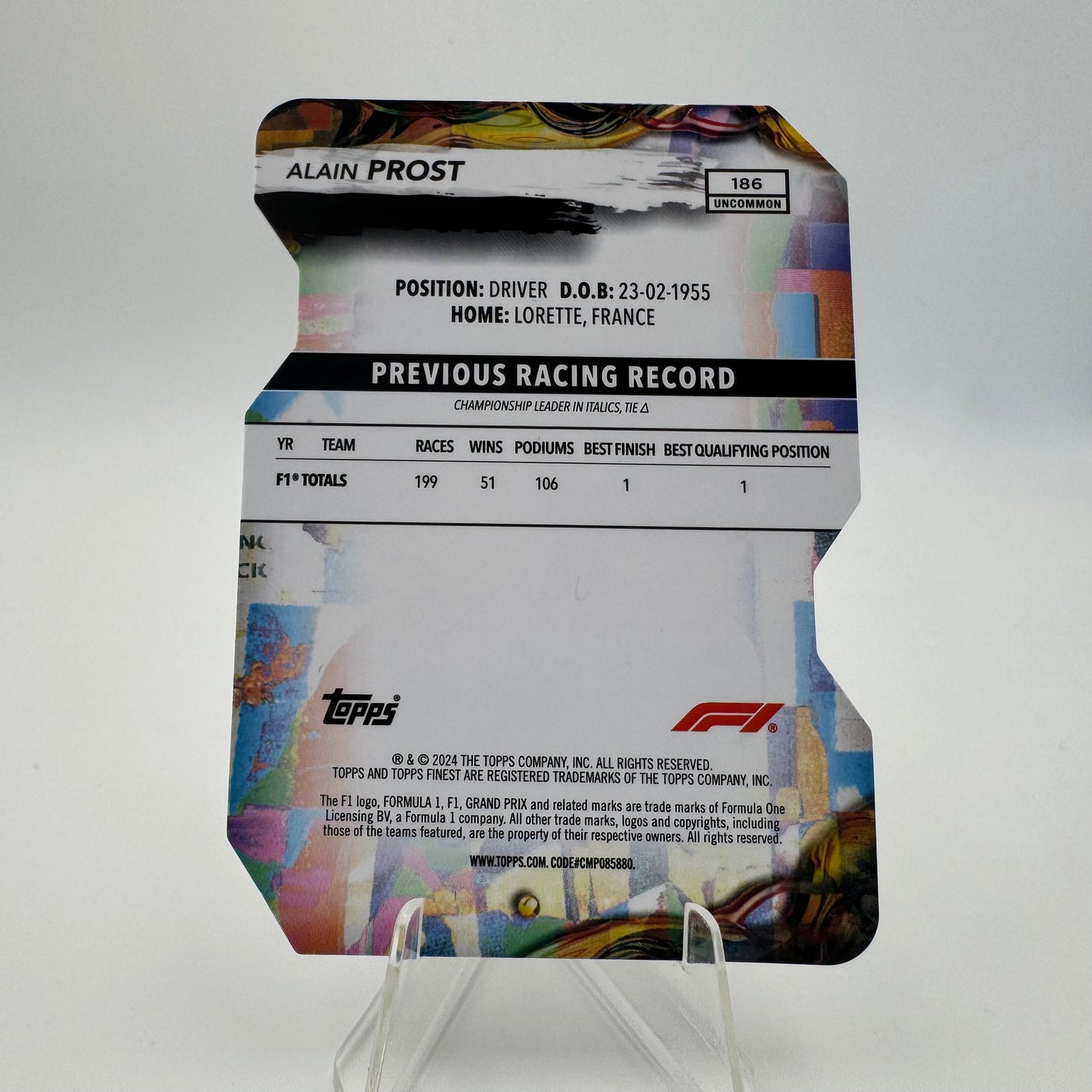 Alain Prost - Topps Finest F1 2024 - Die Cut 46/75