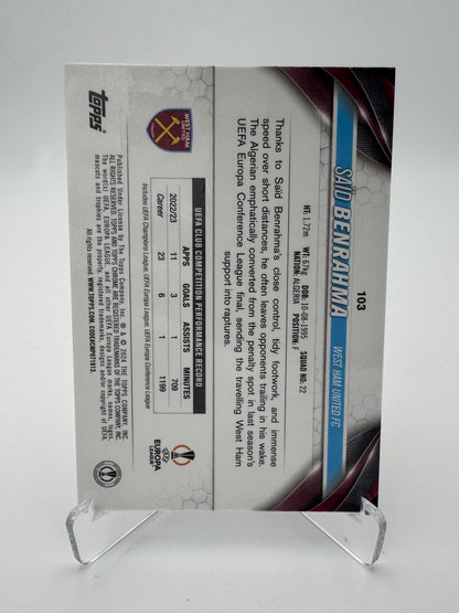 Said Benrahma - West Ham United FC - Topps Chrome Sapphire UCC 2024 - 12/50