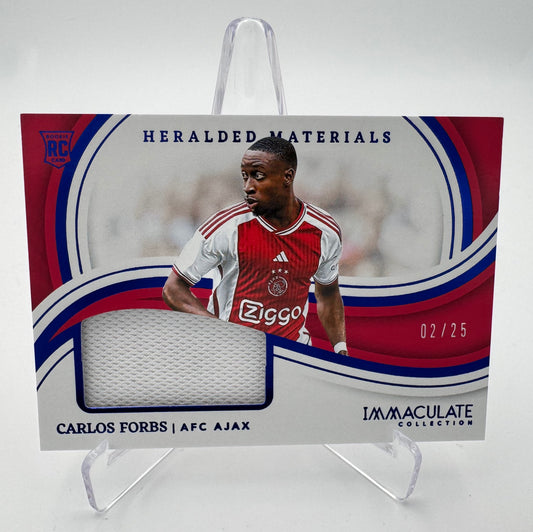 Carlos Forbs RC - AFC Ajax - Panini Immaculate 23/24 - Relic Heralded Materials - 02/25