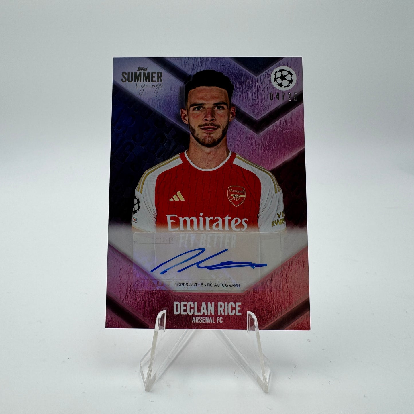 Declan Rice - Arsenal - Topps Summer Signings - Autograph - 04/25