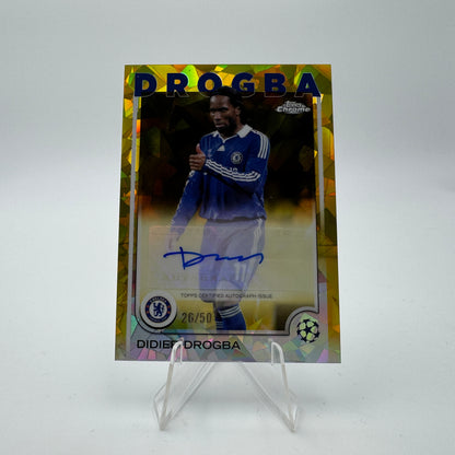 Didier Drogba - Chelsea FC - Topps Chrome Sapphire UCC 24/25 - Auto - 26/50