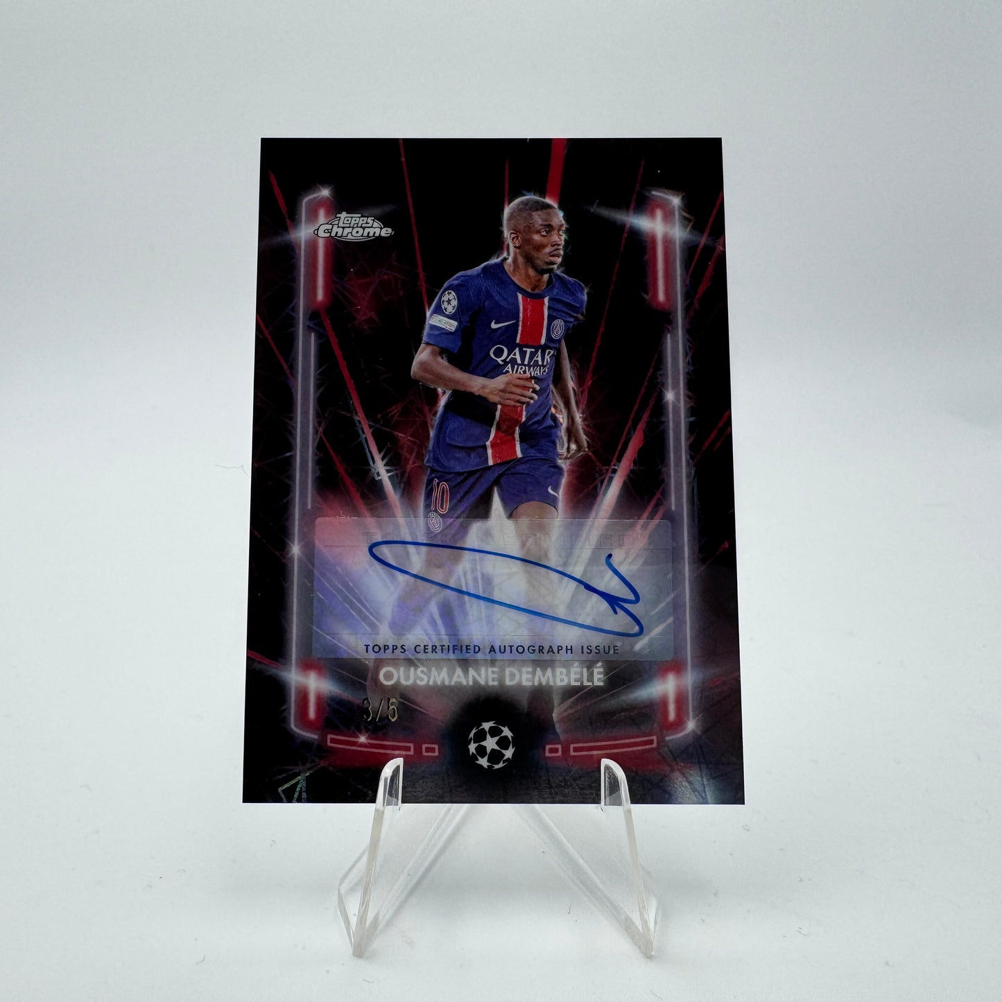 Ousmane Dembele - Paris Saint Germain - Topps Chrome UCC - Autograph Black Lazer 3/5