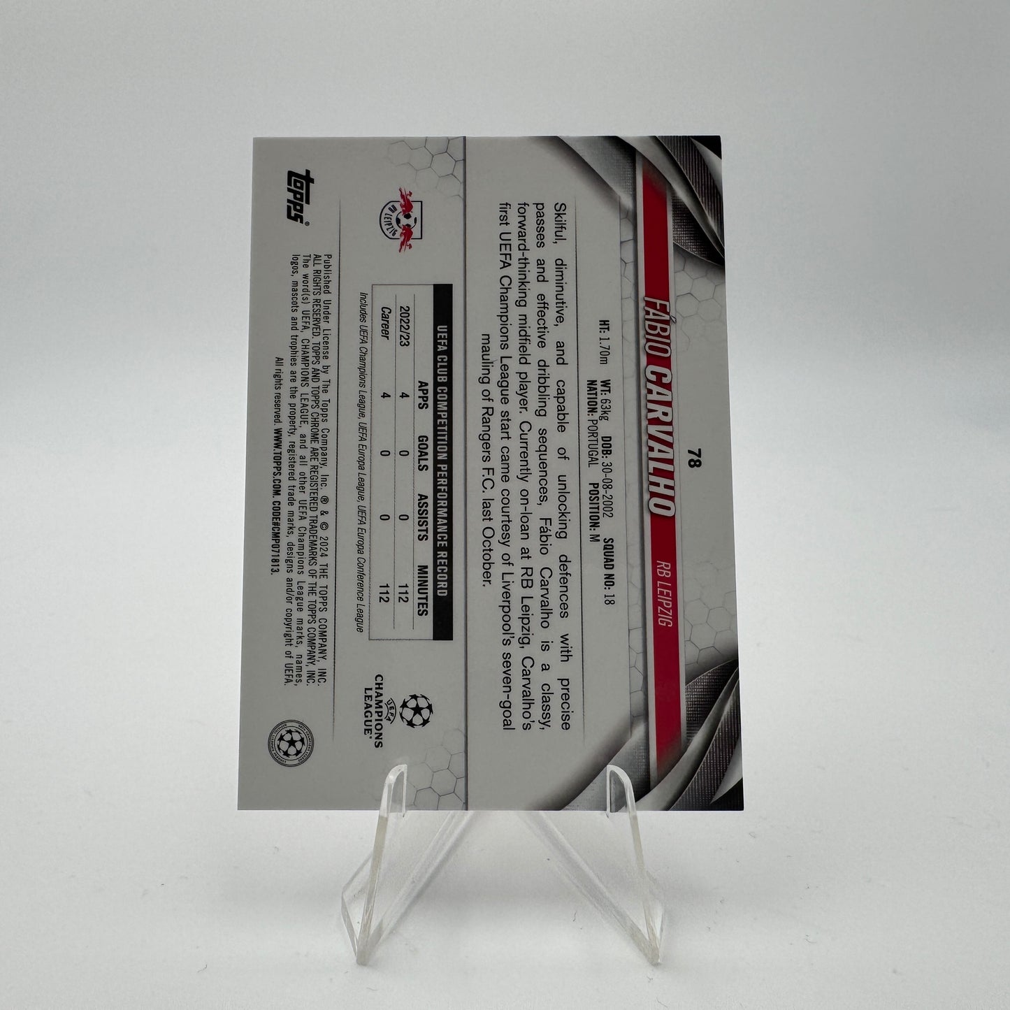 Fabio Carvalho - RB Leipzig - Topps Chrome Sapphire UCC - 2/5