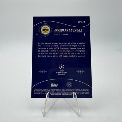 Julien Duranville RC - Borussia Dortmund - Topps Chrome UCC - Wonderkids 04/25