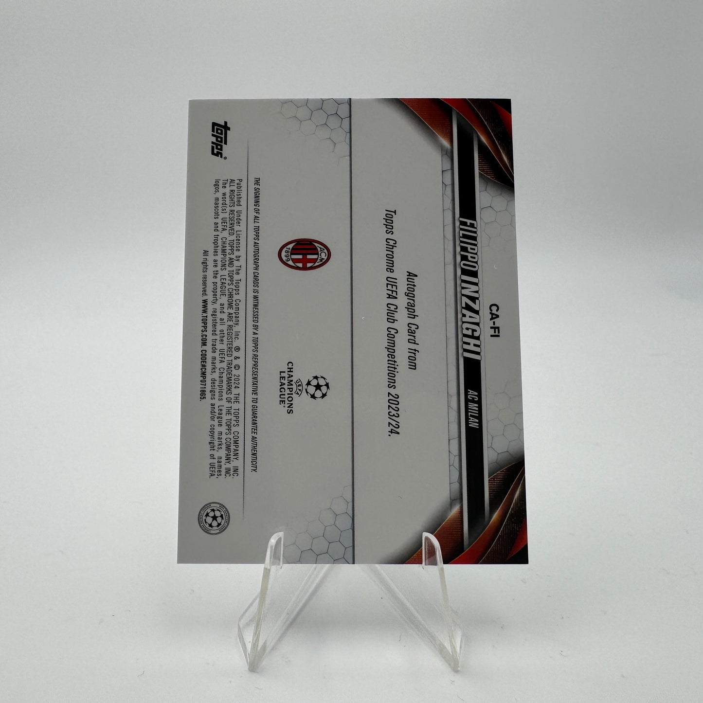 Filippo Inzaghi -  AC Milan - Topps Chrome UCC 23/24 - Autograph 65/99