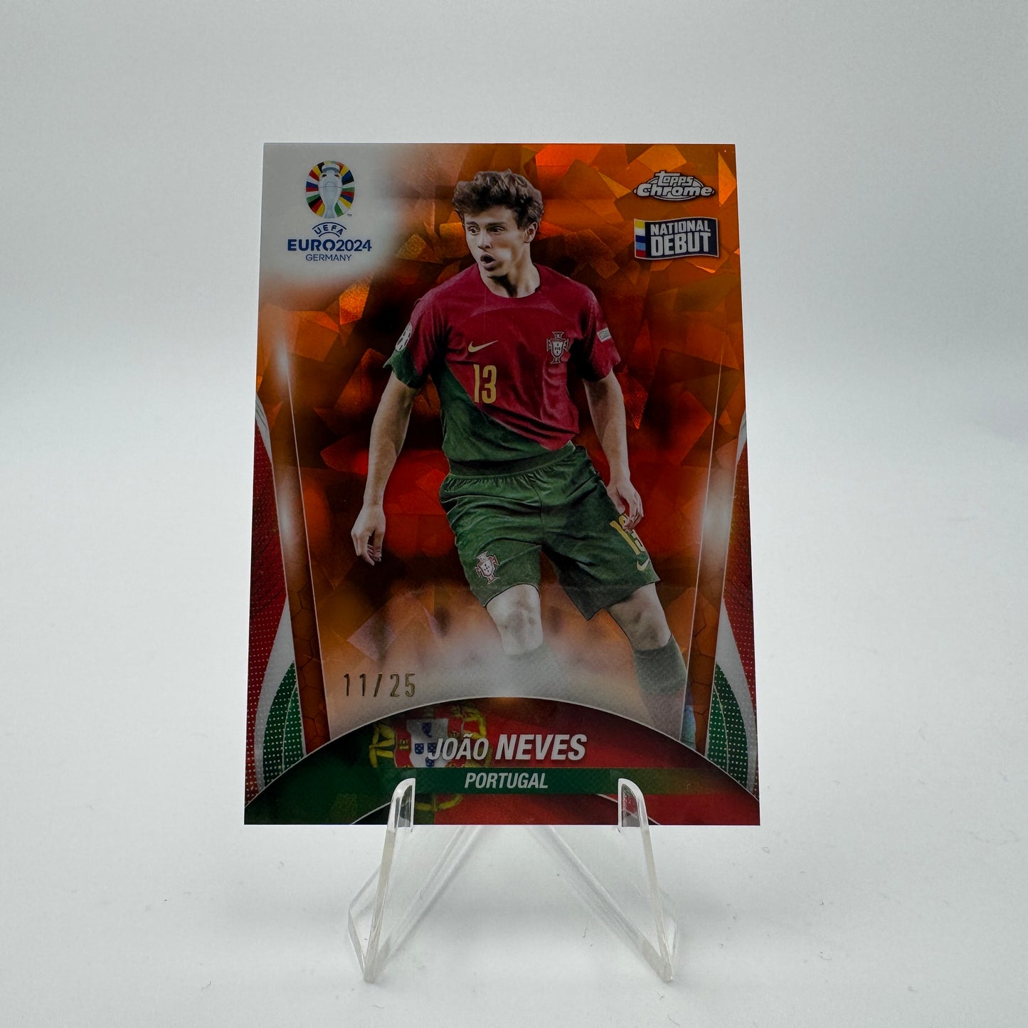 Joao Neves - Portugal - Topps Chrome Sapphire Euro 2024 - 11/25 National Debut