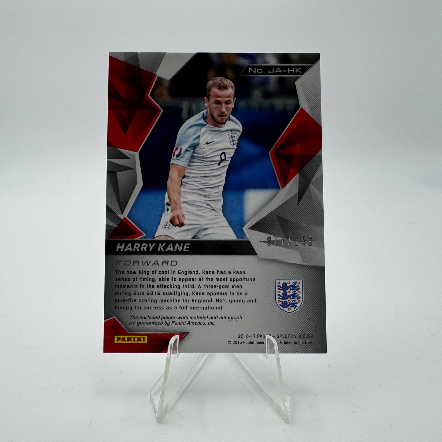 Harry Kane - England - Panini Spectra 2016/17 - Autograph Relic 077/149