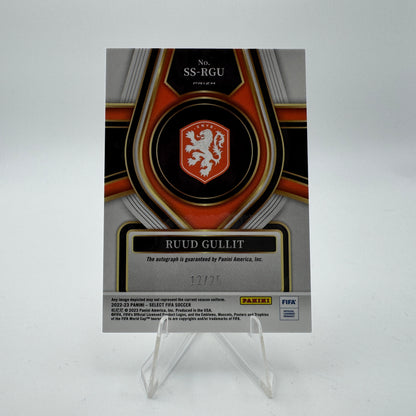 Ruud Gullit - Netherlands - Panini Select FIFA 22/23 - Autograph 12/25 Tie Dye