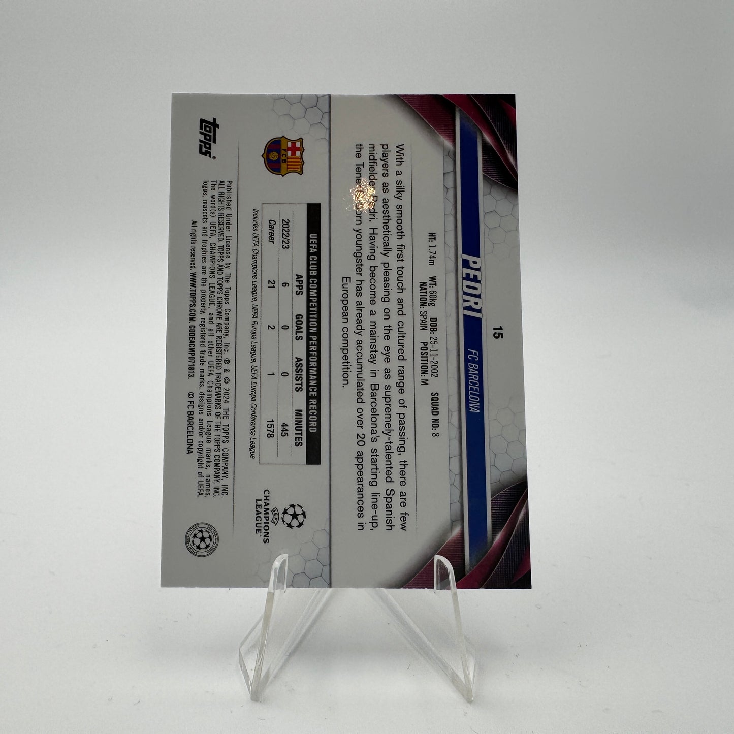 Pedri - FC Barcelona - Topps Chrome UCC 23/24 - 159/299