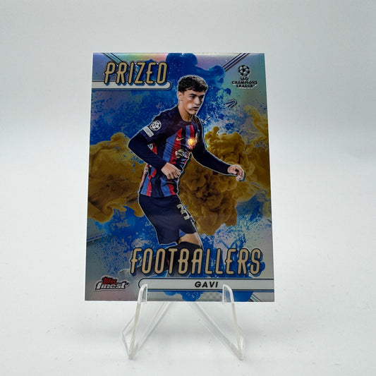 Gavi - FC Barcelona - Topps Finest UCC 22/23 - Prized Footballers Fusion Blue Yellow