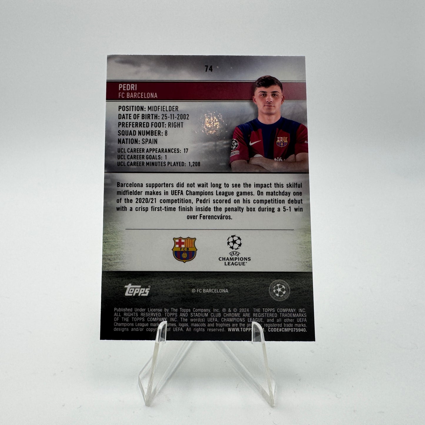 Pedri - FC Barcelona - Topps Stadium Chrome 23/24 - 042/125