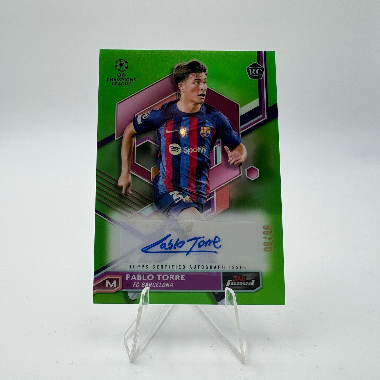 Pablo Torre RC - FC Barcelona - Topps Finest UCC 22/23 - Autograph 08/99