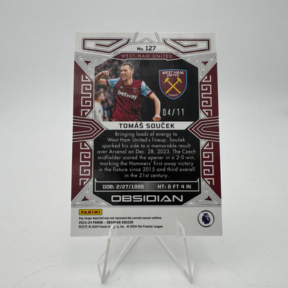 Tomas Soucek - West Ham United FC - Panini Obsidian 2023/24 - 04/11