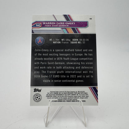 Warren Zaire Emery RC - Paris Saint Germain - Topps Finest UCC 2022/23 - 59/75