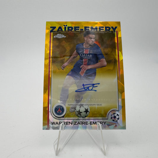Warren Zaire Emery - PSG - Topps Chrome Sapphire UCC 2024/25 - Autograph 12/50