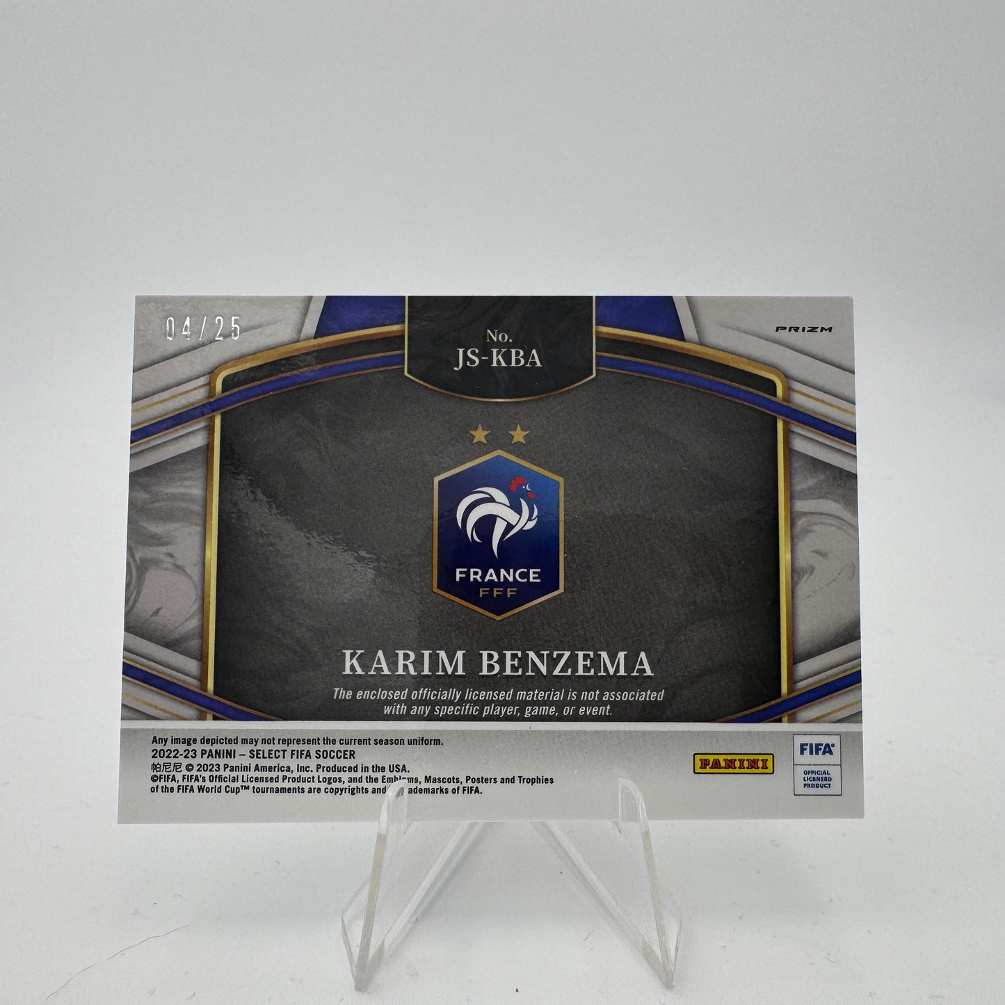 Karim Benzema - FRANCE - Panini Select 2022/23 - Relic 04/25