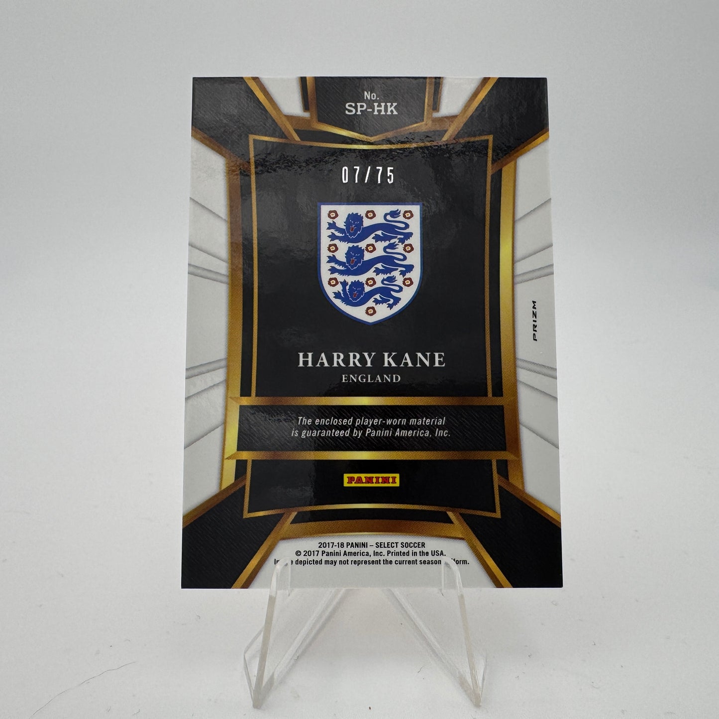 Harry Kane - England - Panini Select 2017/18 - Relic 07/75