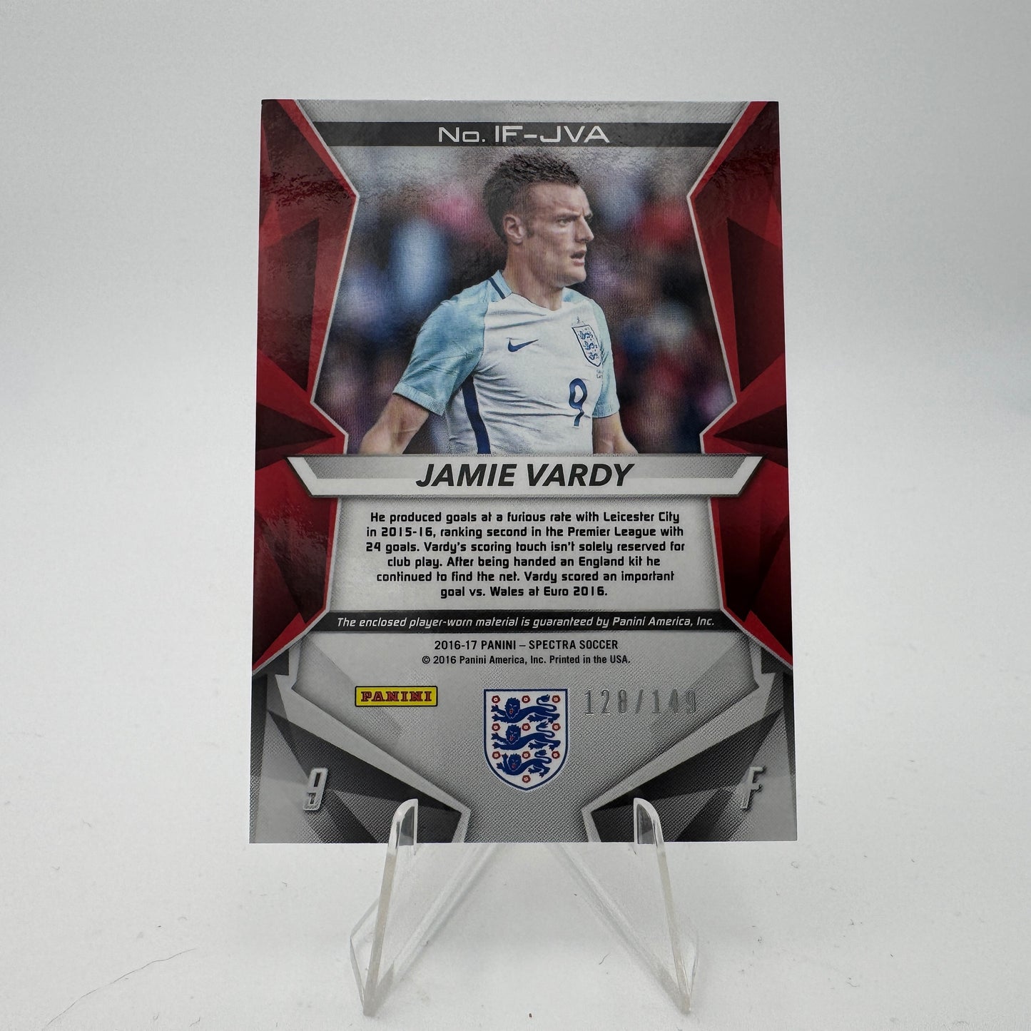 Jamie Vardy - England - Panini Spectra 2016/17 - Relic 128/149