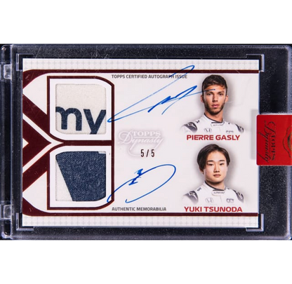 Yuki Tsunoda / Pierre Gasly - Alphatauri - Topps Dynasty F1 2021 - Dual auto relic 5/5