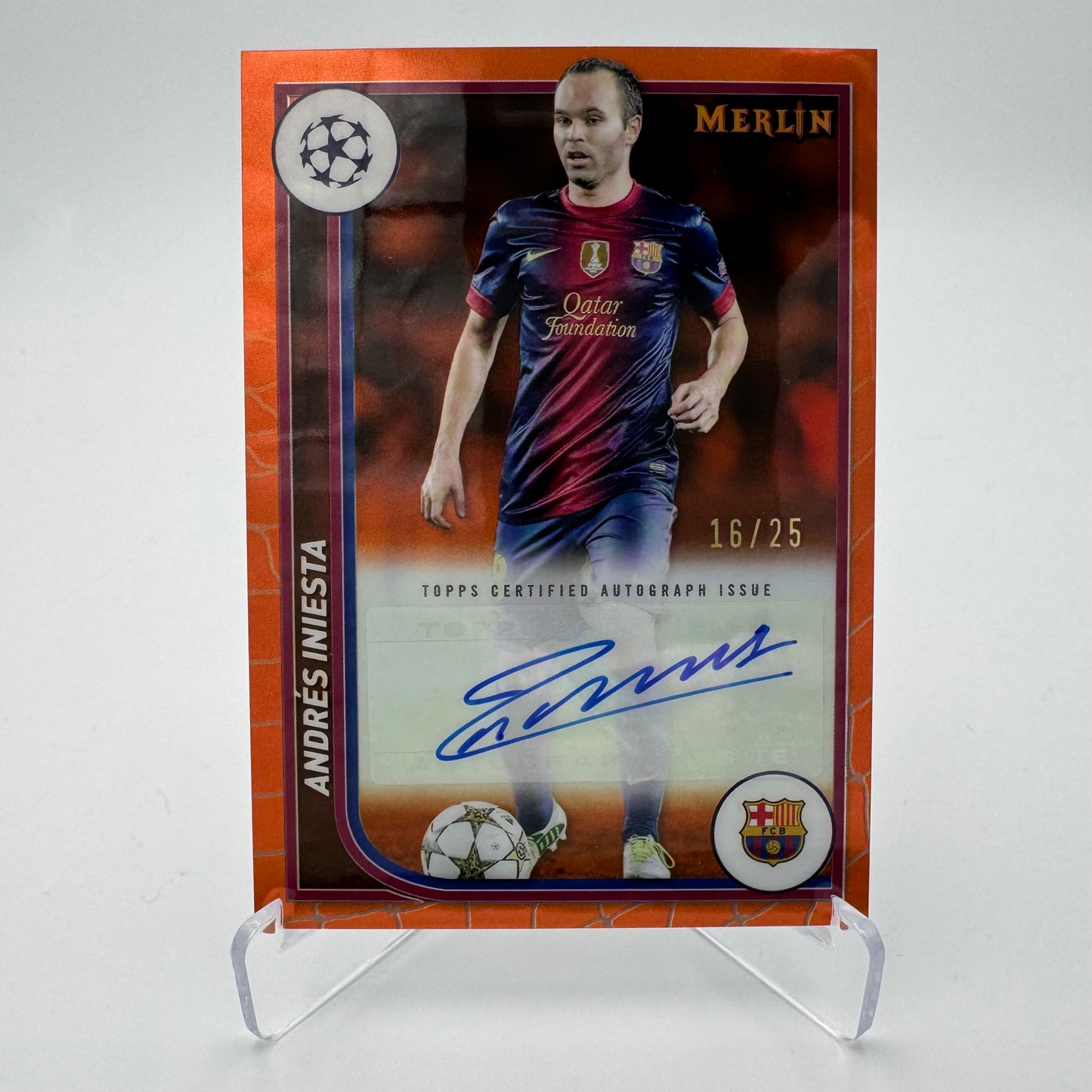 Andres Iniesta - FC Barcelona - Topps Merlin 2024 - Auto 16/25